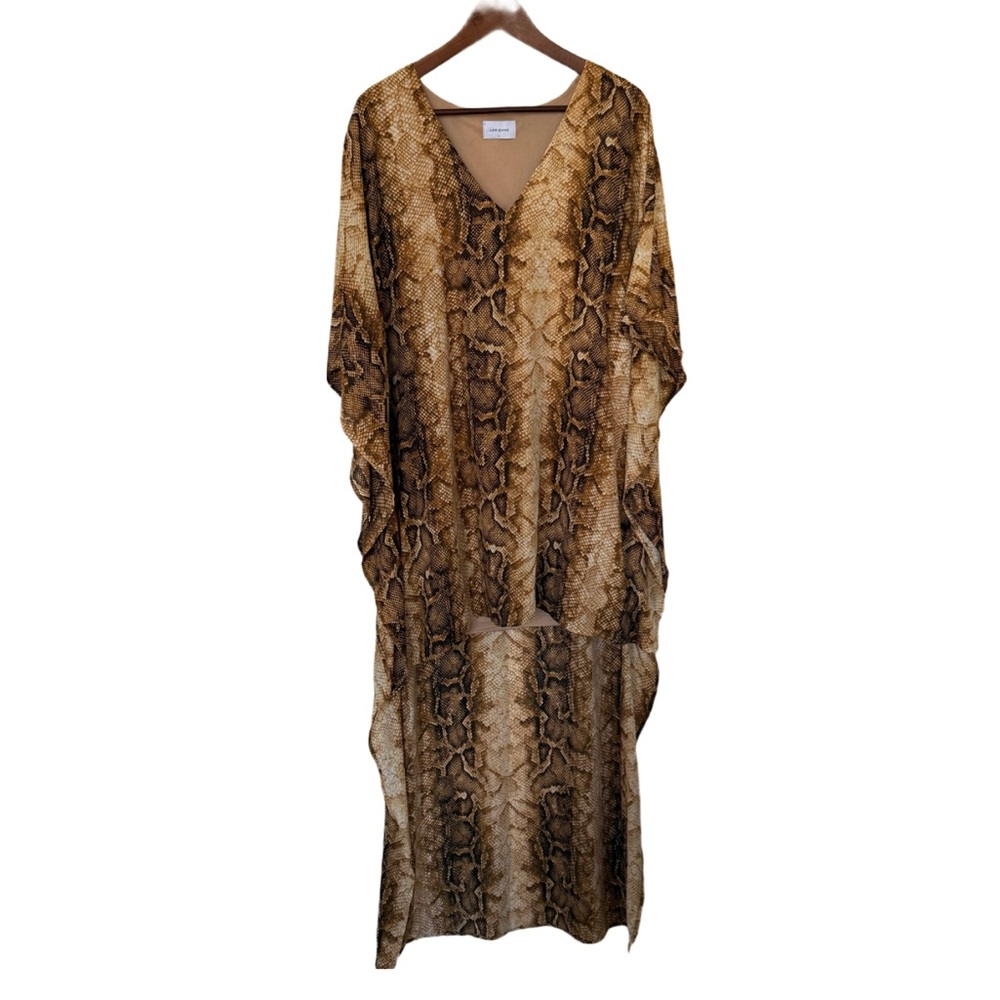 Adrienne Snake Print High Low Kaftan Dress L